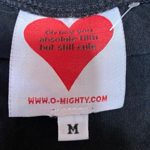 O-Mighty Black Lace Up Chain Strap Cutout Short Sleeve Cropped Tee T-shirt Top M - Picture 4 of 5